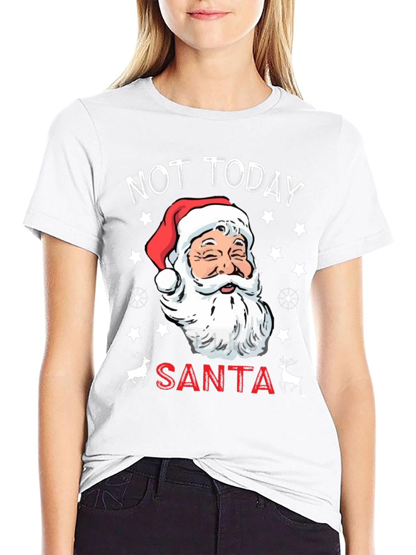 Not Today Santa Christmas Graphic Tee