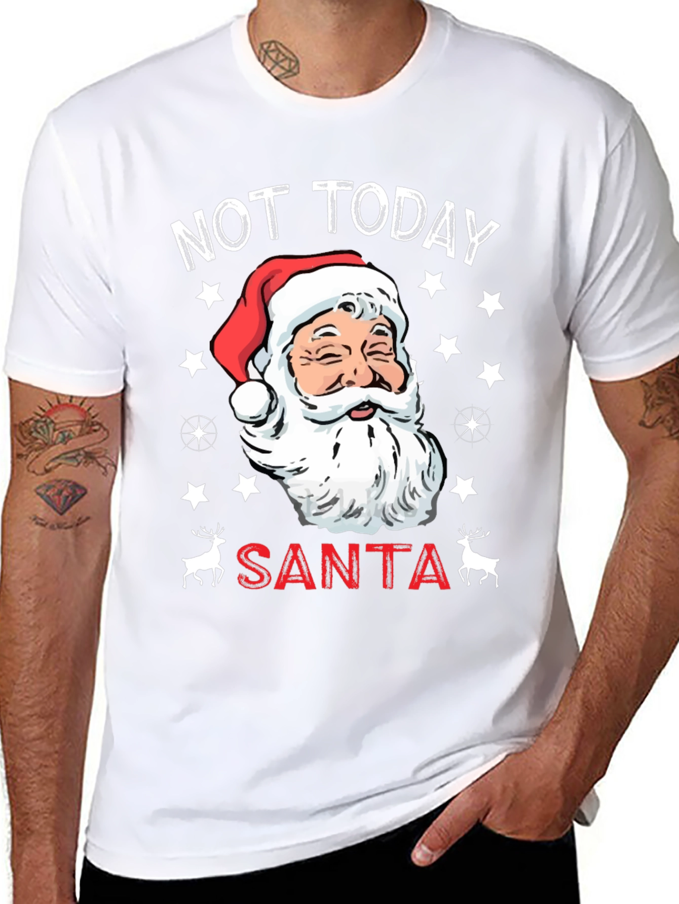 Not Today Santa Christmas Graphic Tee