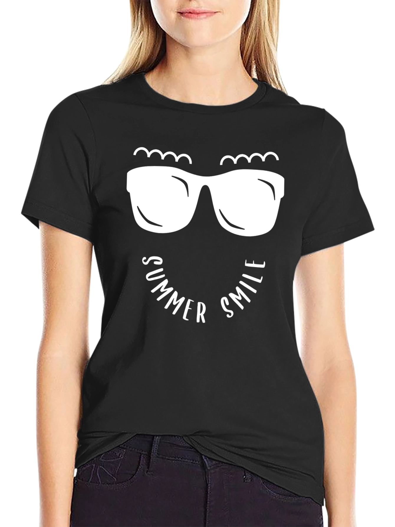 Summer Smile Graphic Tee - Black