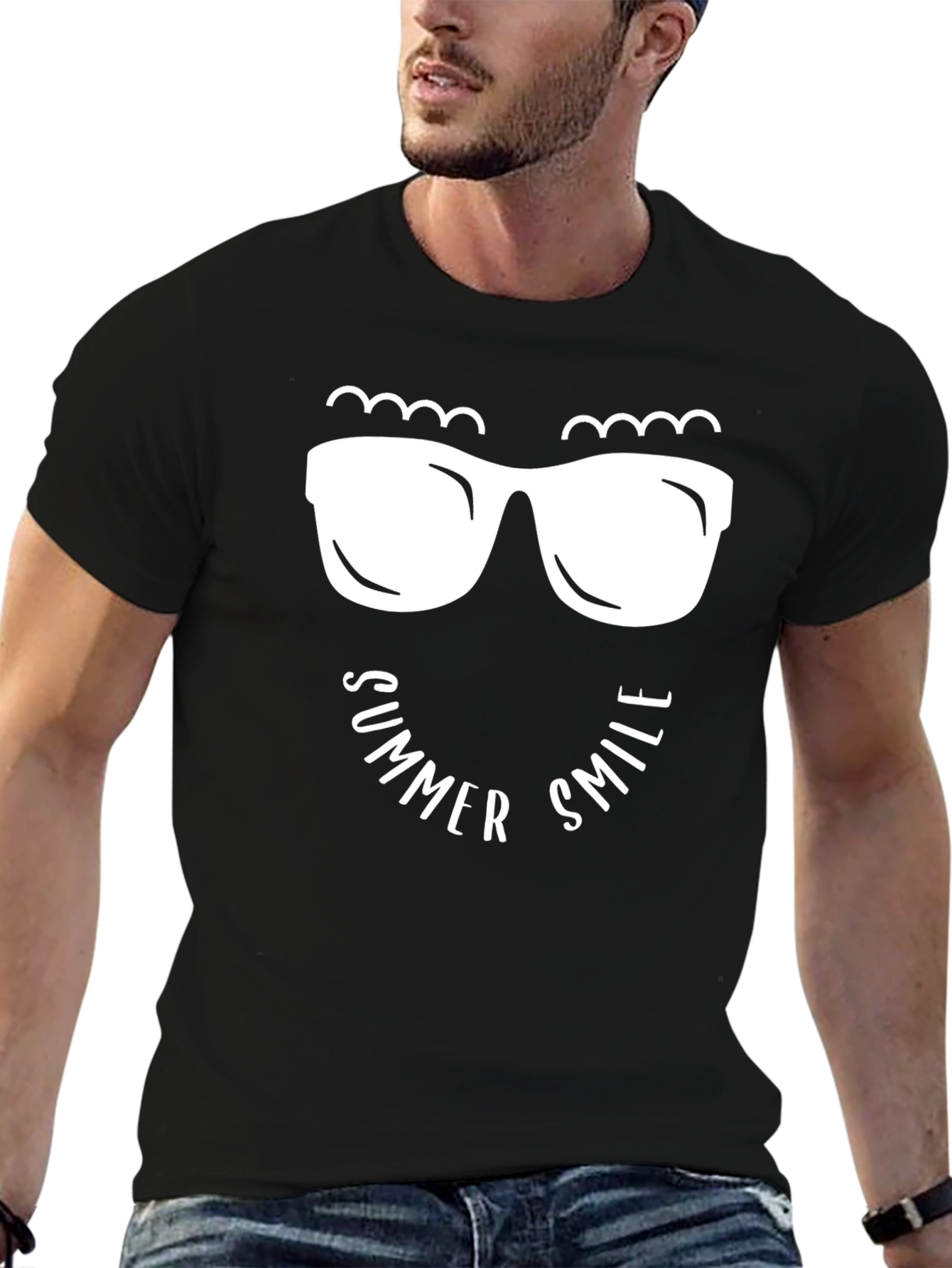 Summer Smile Graphic Tee - Black