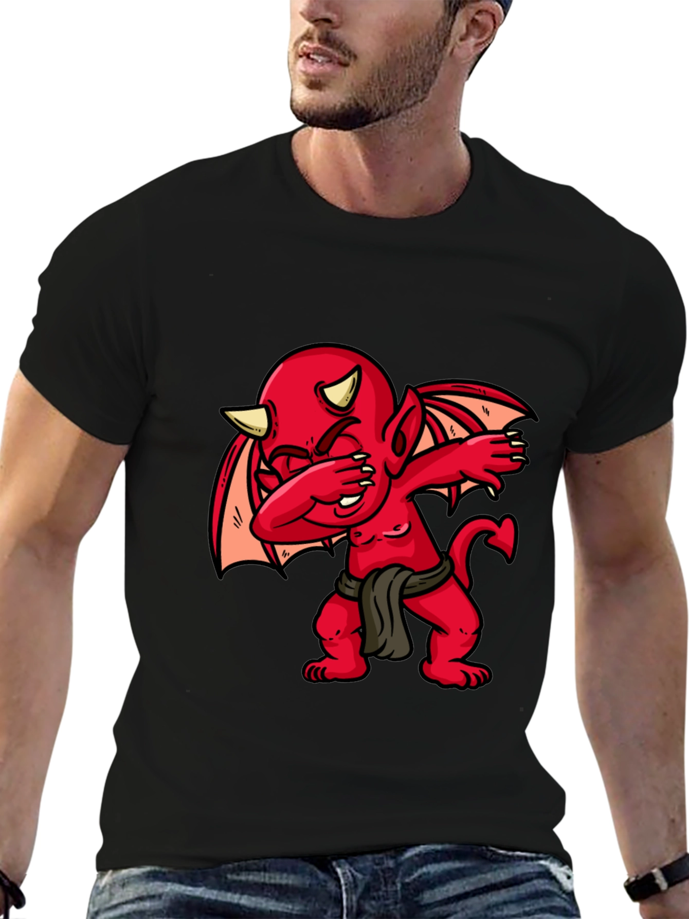 Dabbing Devil Graphic Tee - Mens Black T-Shirt