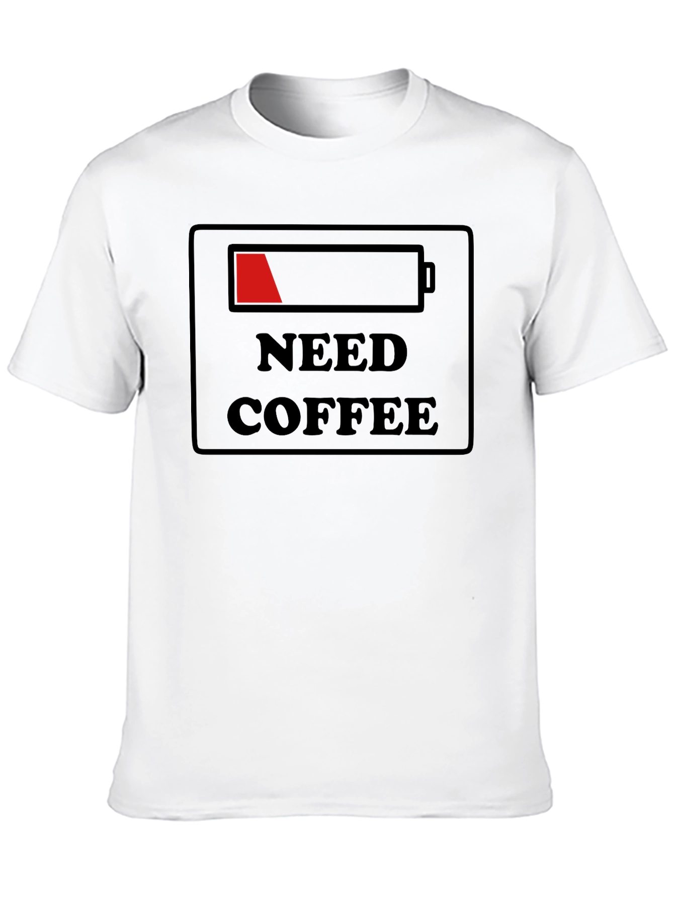 Need Coffee Low Battery T-Shirt - Black