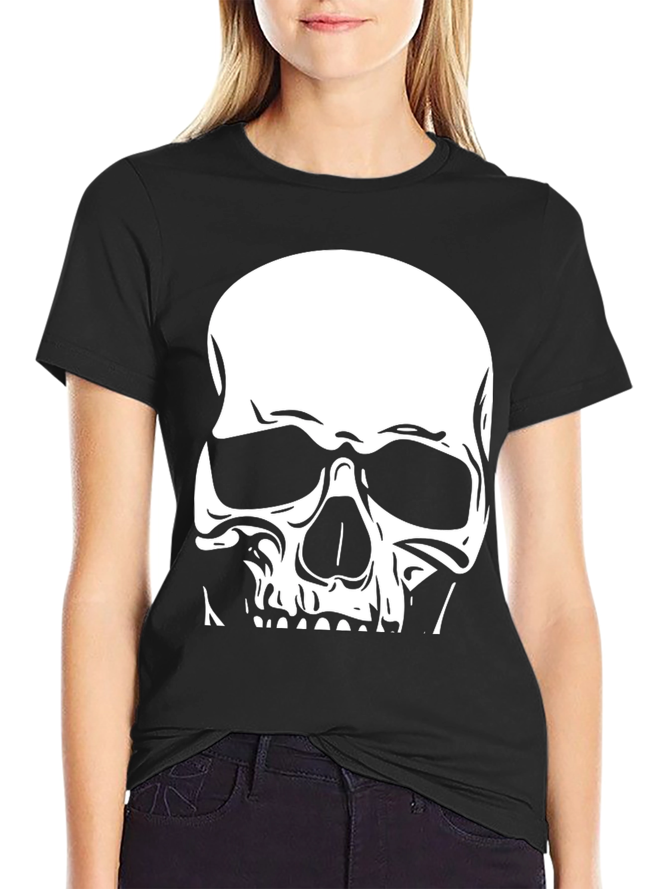 Skull Graphic Tee - Cool Black Cotton T-Shirt