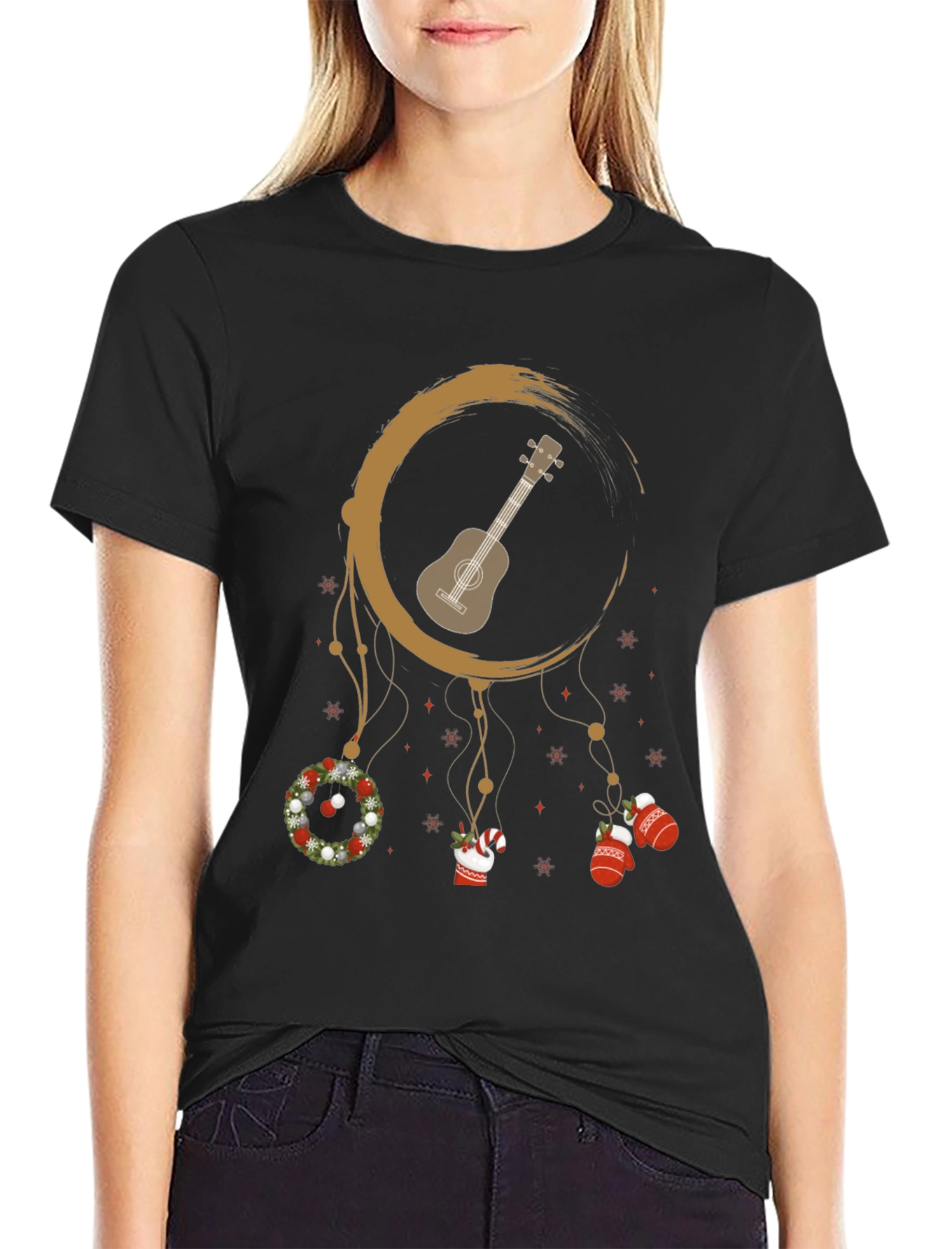 Christmas Ukulele Dreamcatcher T-Shirt