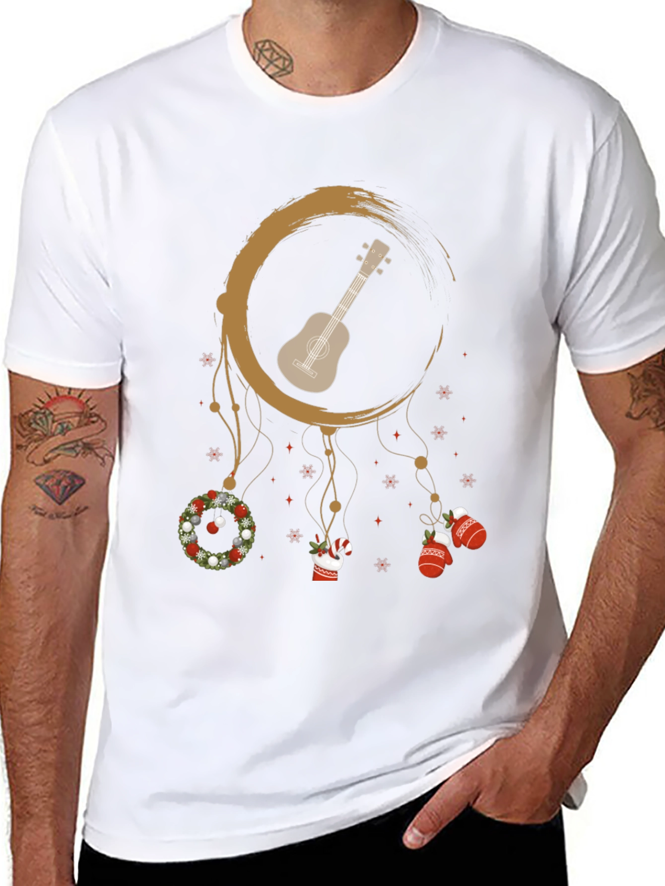 Christmas Ukulele Dreamcatcher T-Shirt
