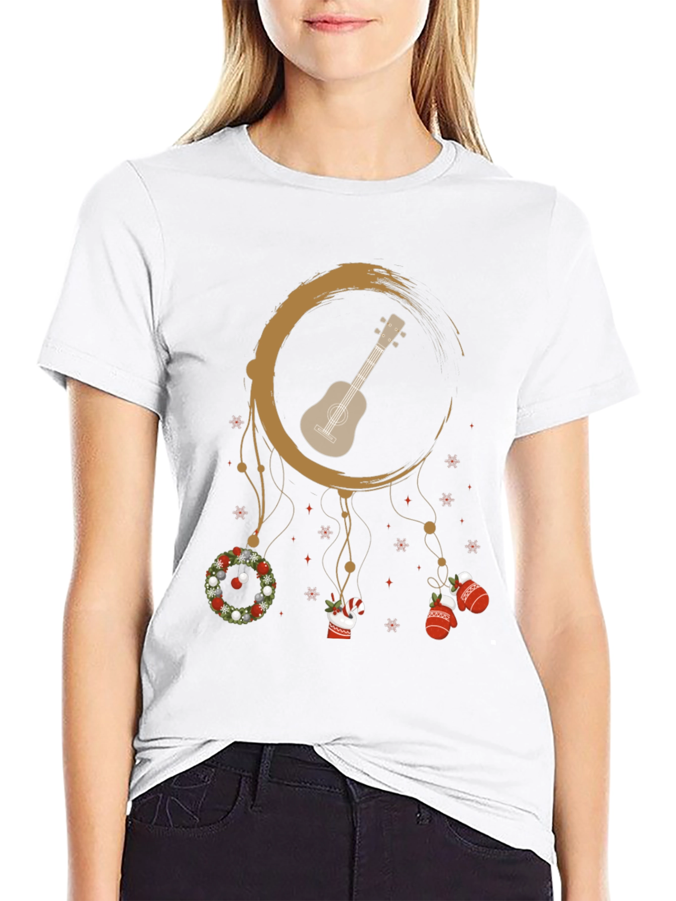 Christmas Ukulele Dreamcatcher T-Shirt