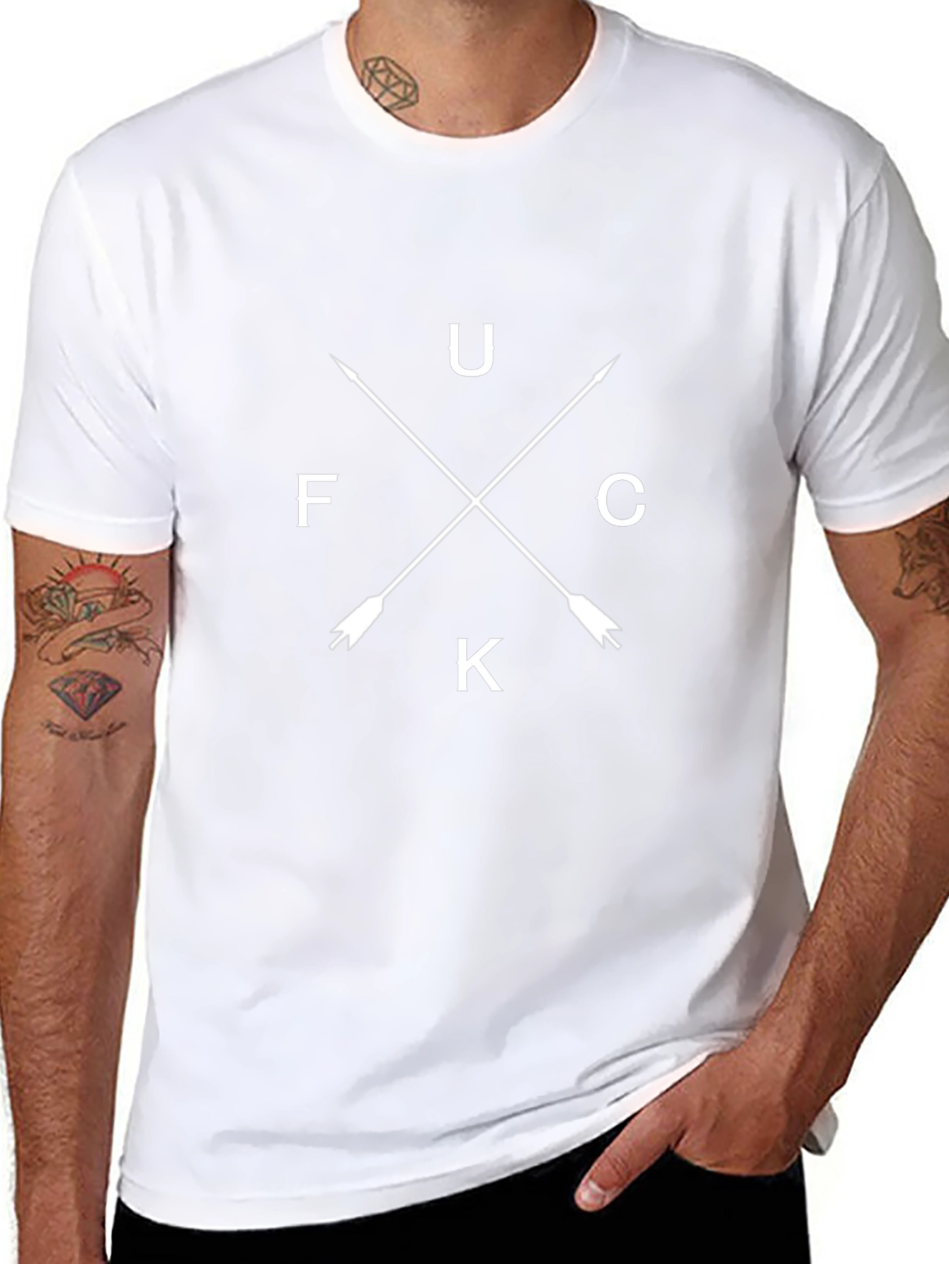 FUCK Arrows Graphic Print Mens T-Shirt
