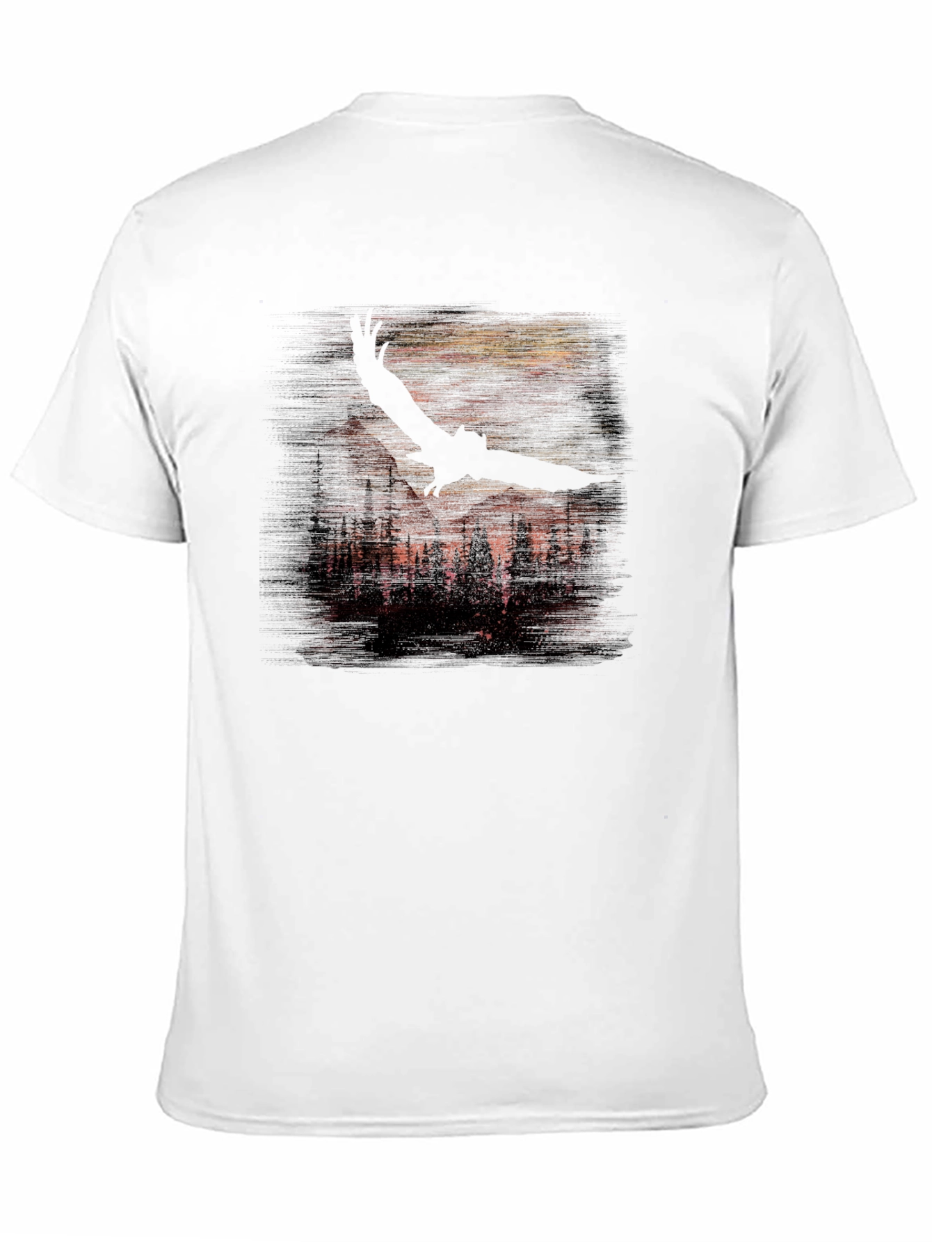 Eagle Forest Graphic Tee - Black Cotton Blend