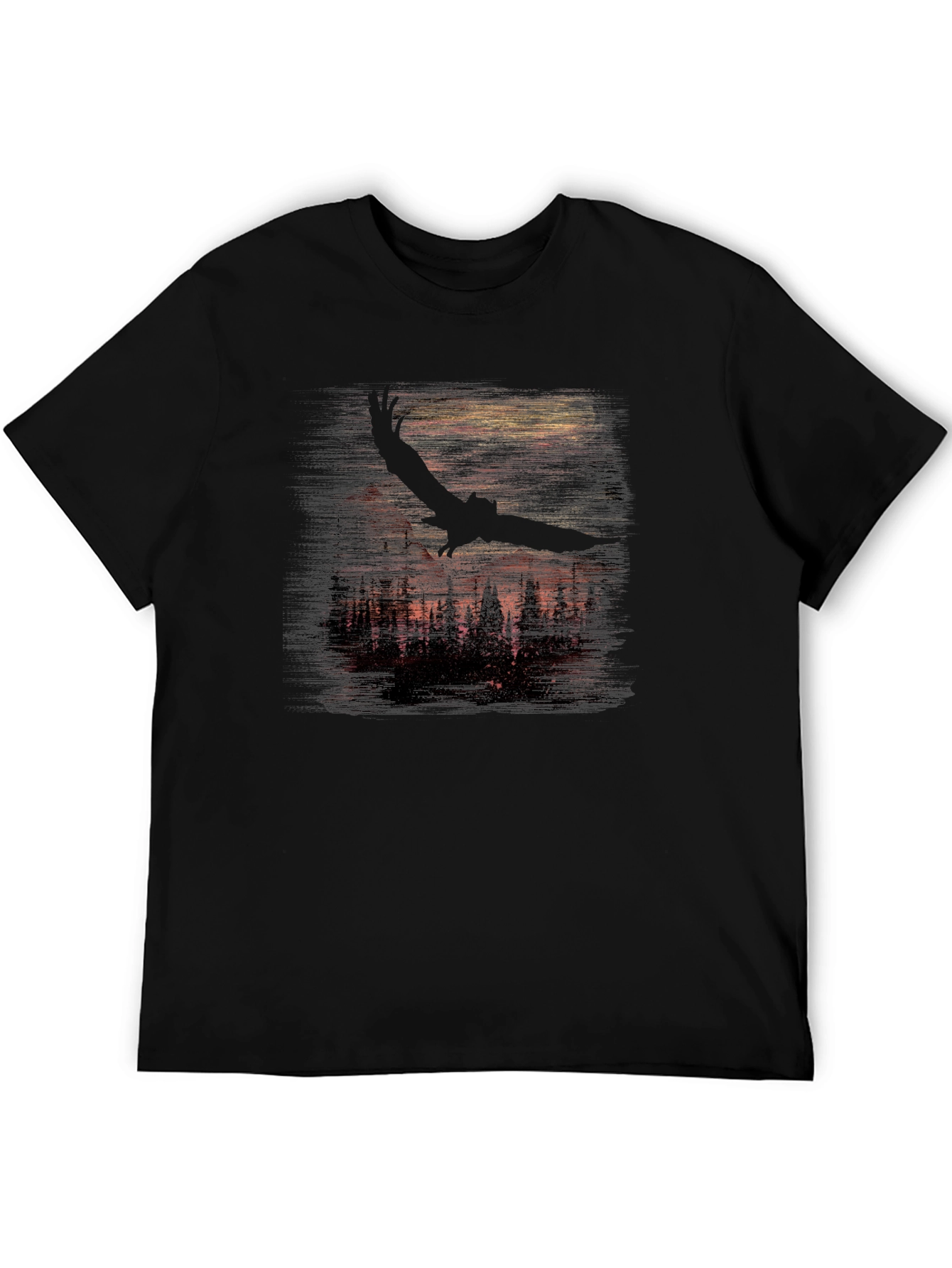Eagle Forest Graphic Tee - Black Cotton Blend