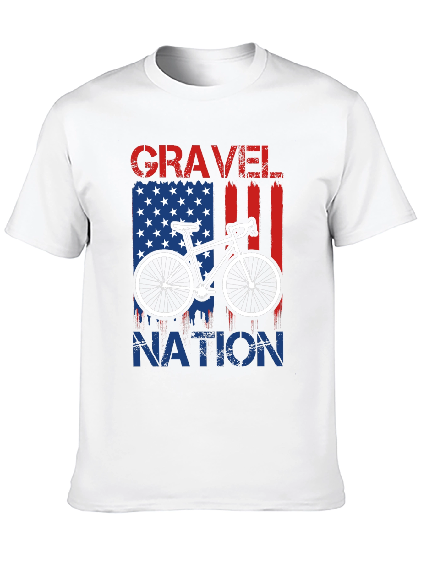 Gravel Nation Cycling T-Shirt - American Flag