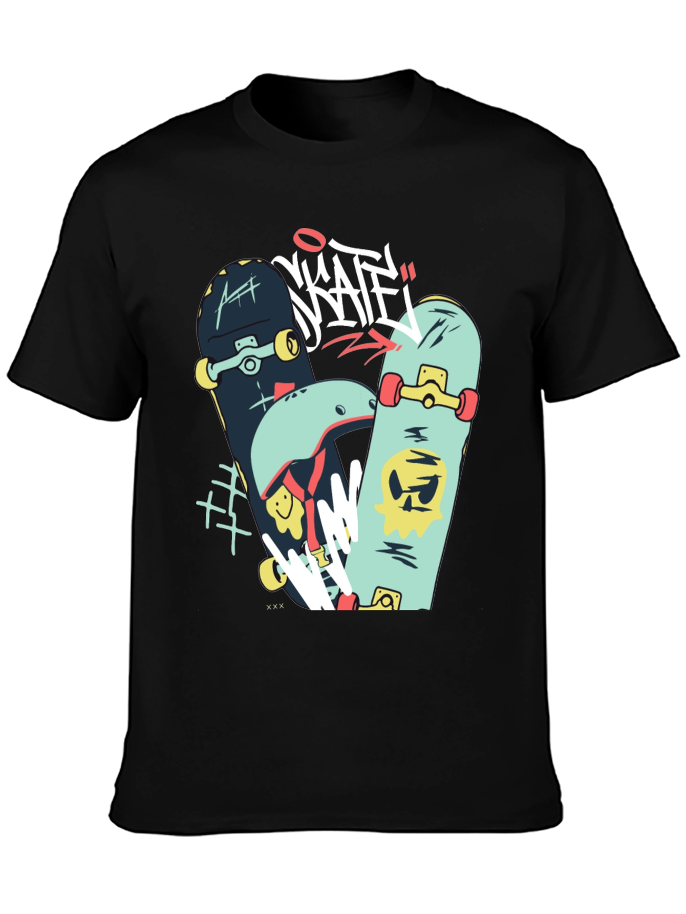 Skateboards Graphic Black T-Shirt