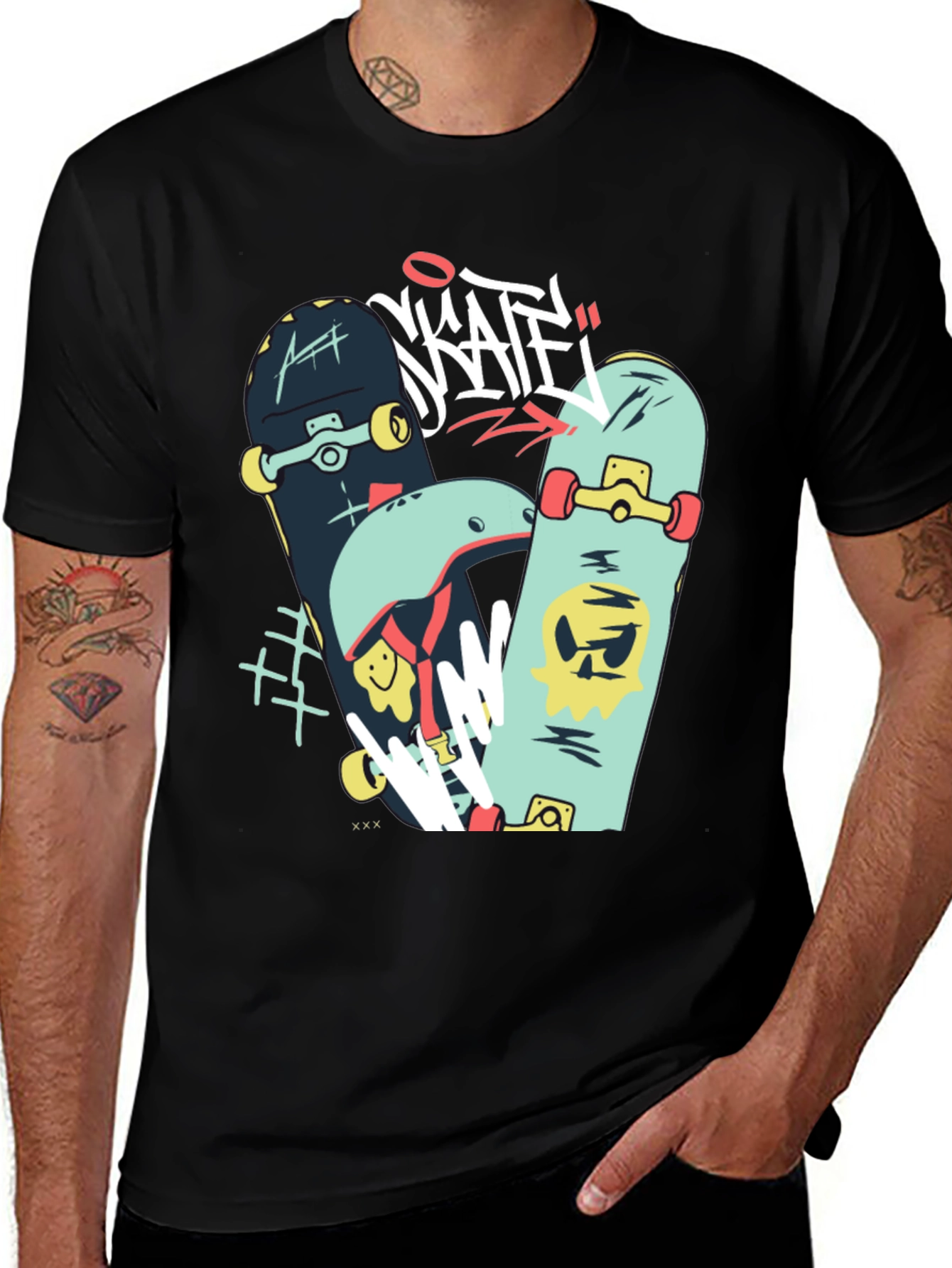 Skateboards Graphic Black T-Shirt