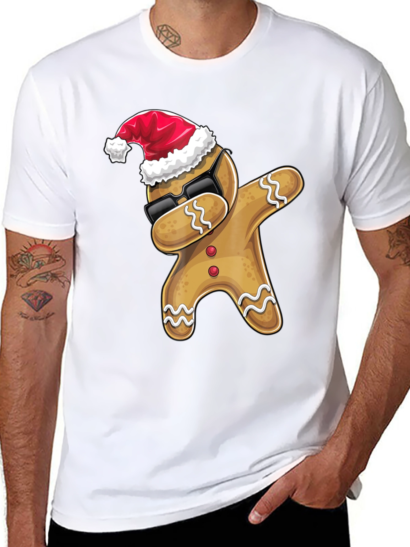 Dabbing Gingerbread Man Christmas T-Shirt