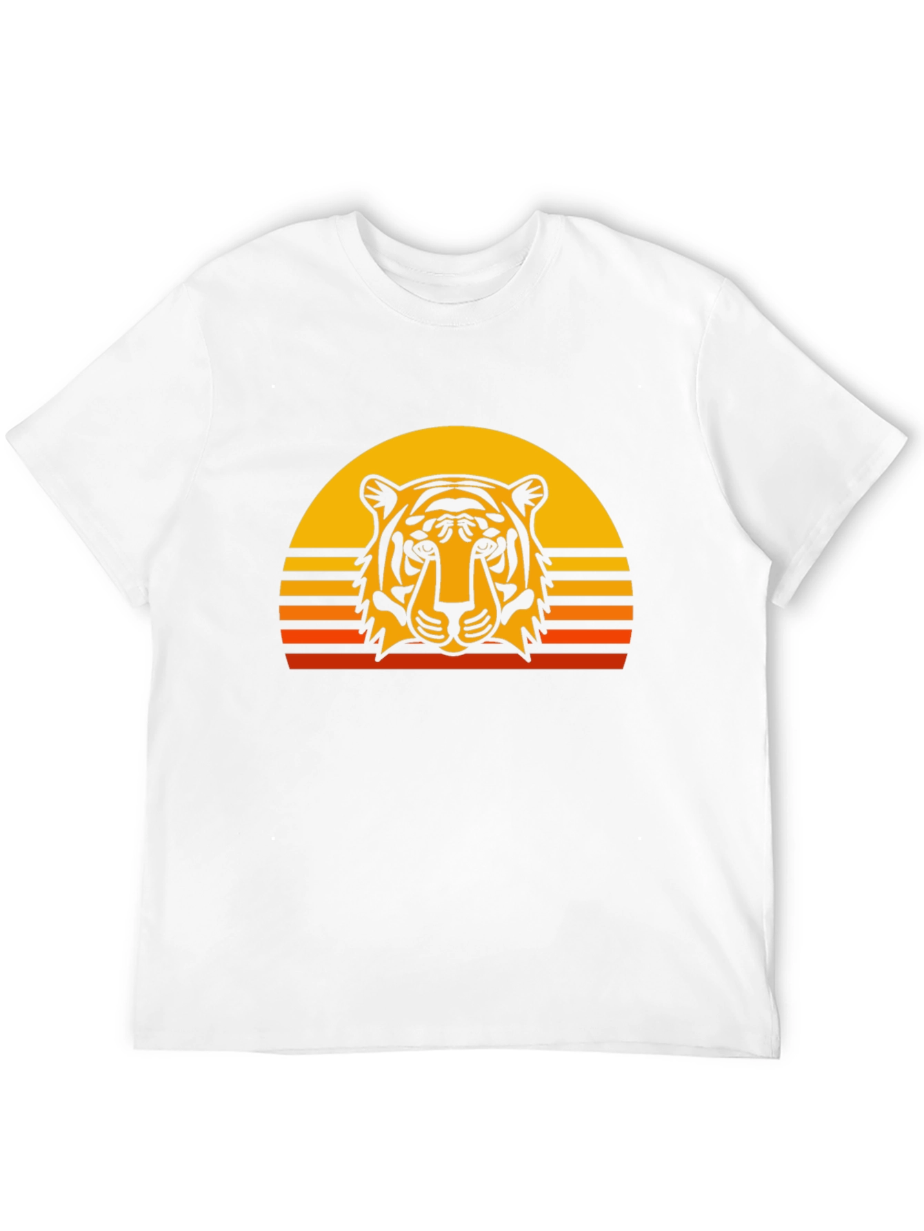Tiger Sunset Graphic Tee - Retro Style