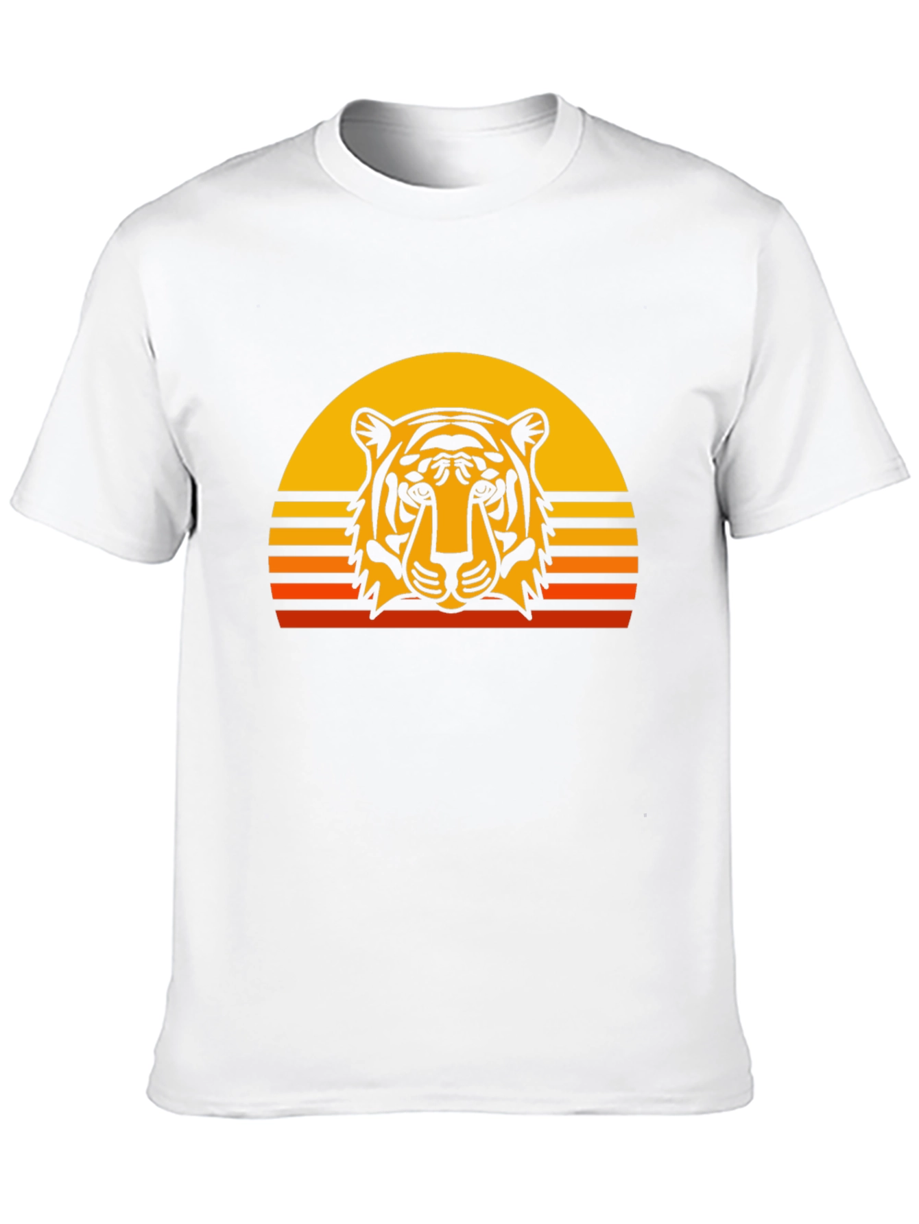Tiger Sunset Graphic Tee - Retro Style