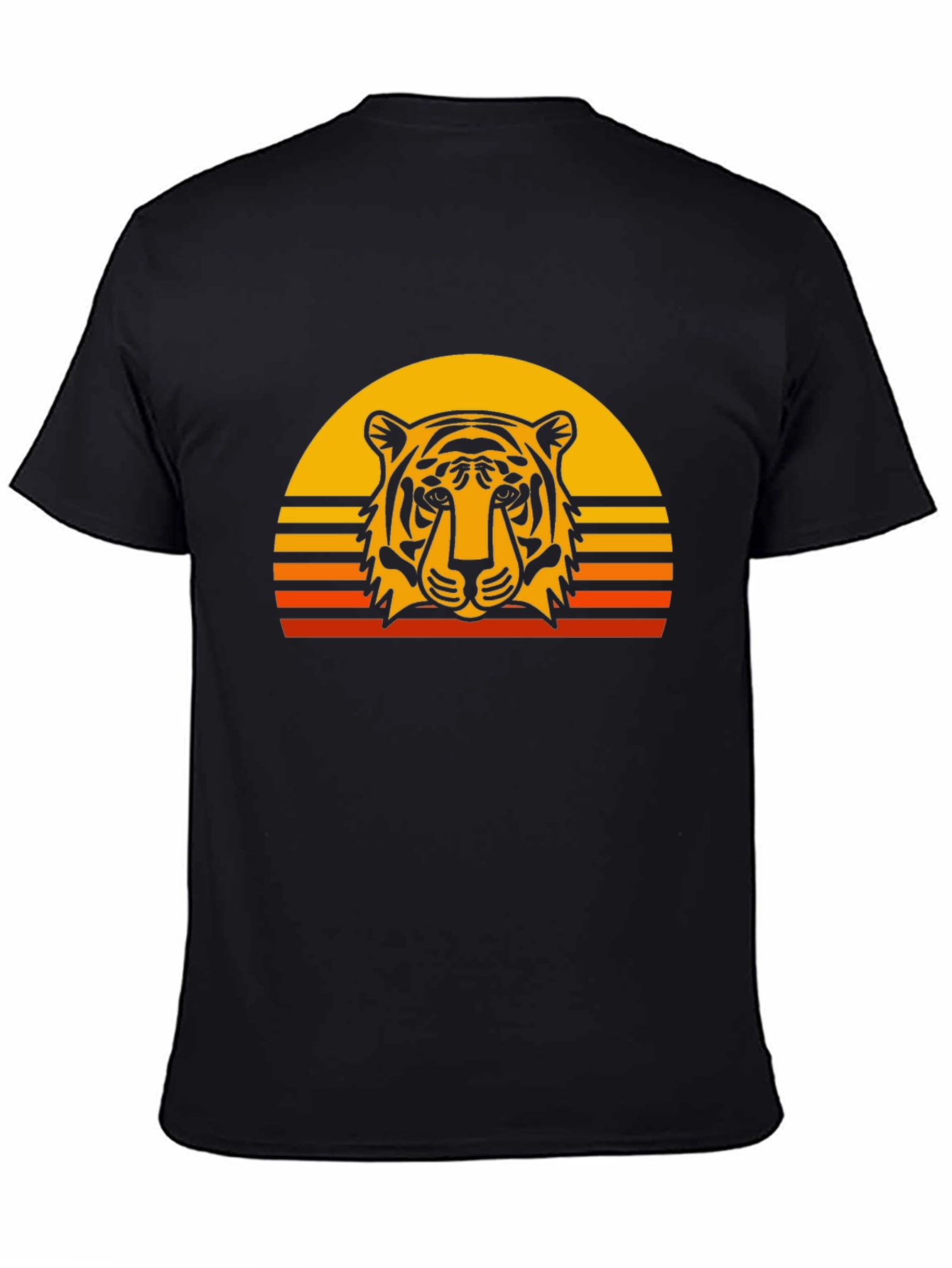 Tiger Sunset Graphic Tee - Retro Style
