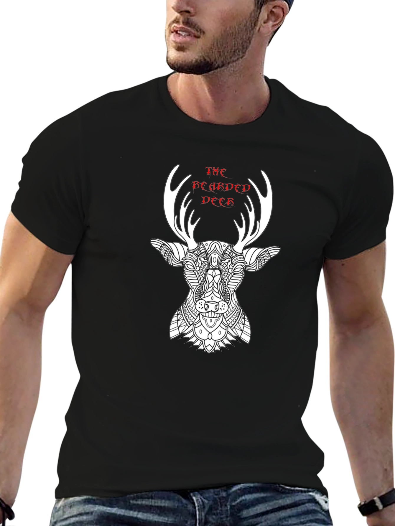 The Bearded Deer Graphic T-Shirt - Stylish Mens Tee