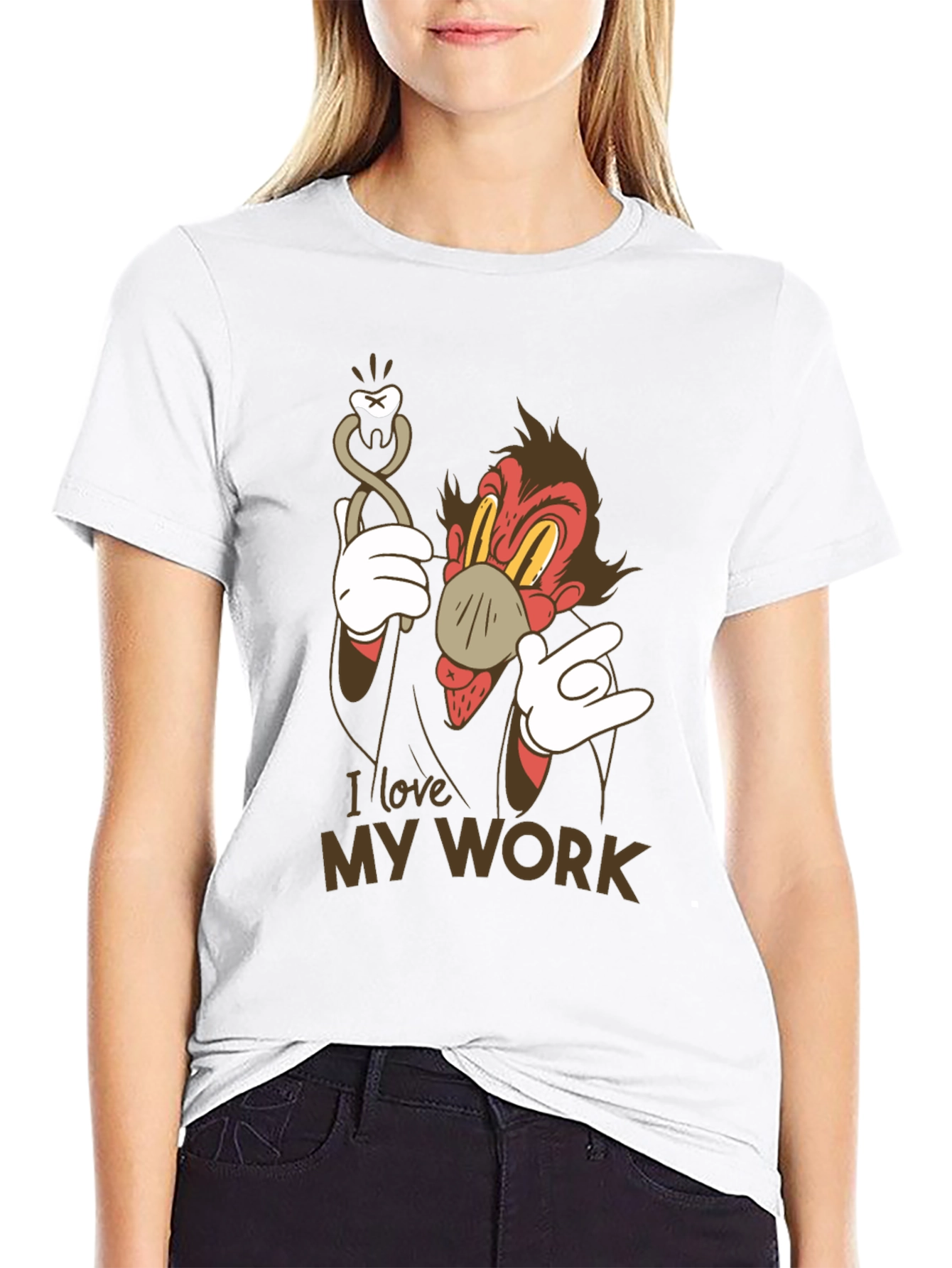 I Love My Work Cartoon Dental T-Shirt