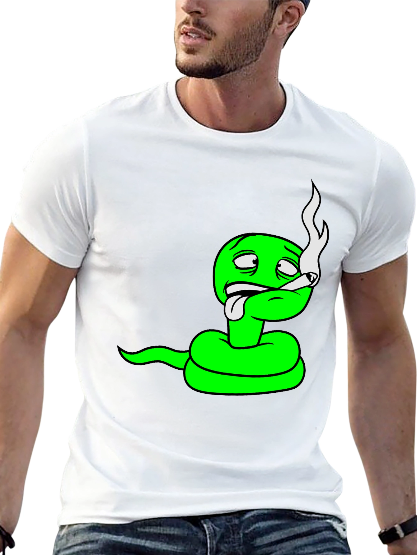 Chill Snake Graphic Tee - Black Cotton Blend