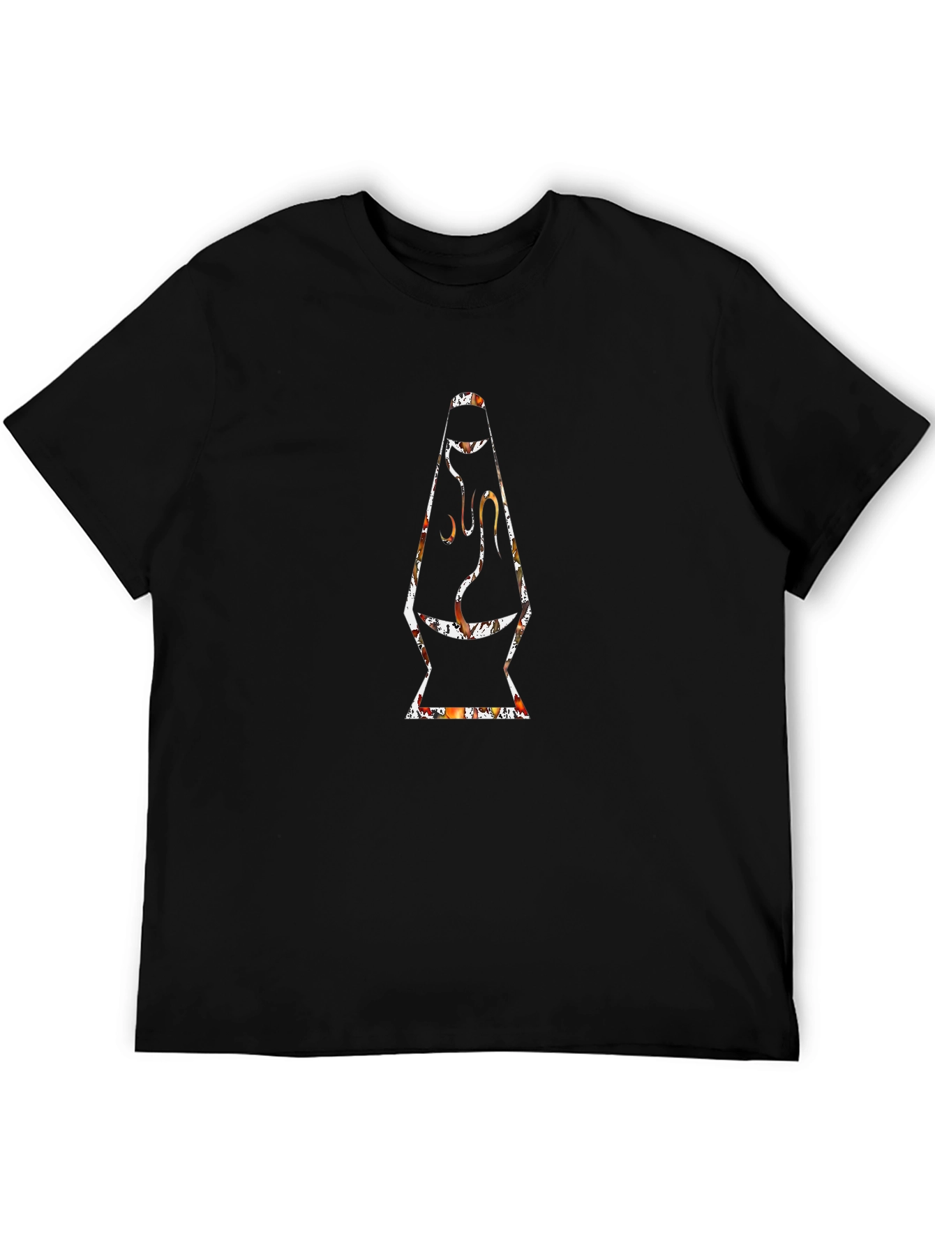 Lava Lamp Graphic Print Black T-Shirt