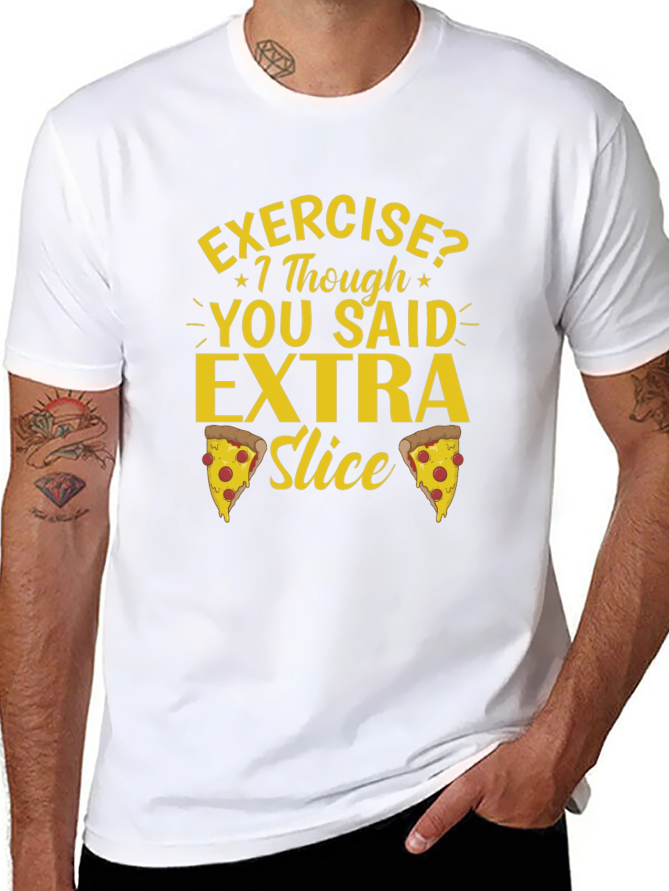 Funny Pizza Lover T-Shirt - Extra Slice Design
