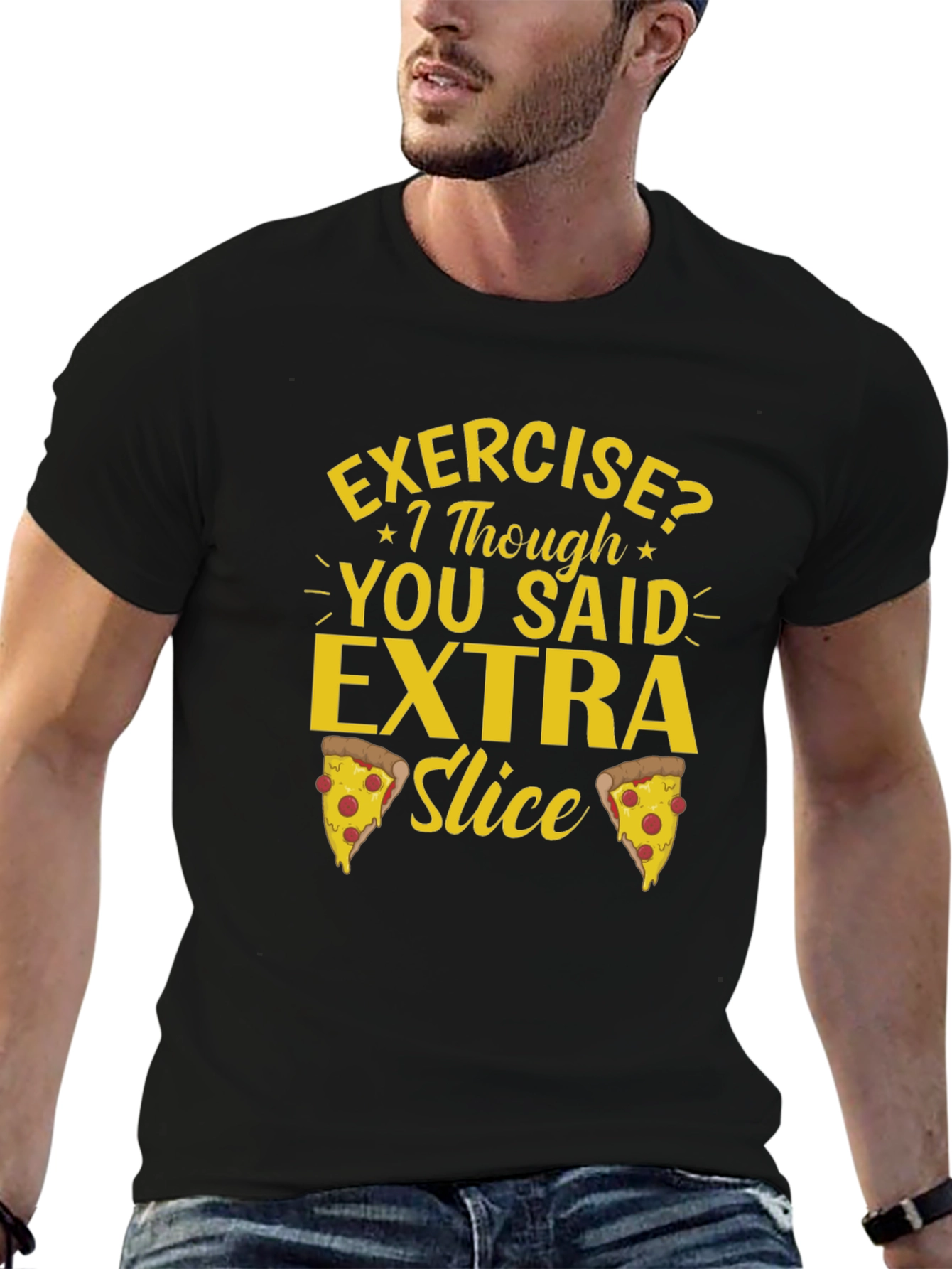 Funny Pizza Lover T-Shirt - Extra Slice Design
