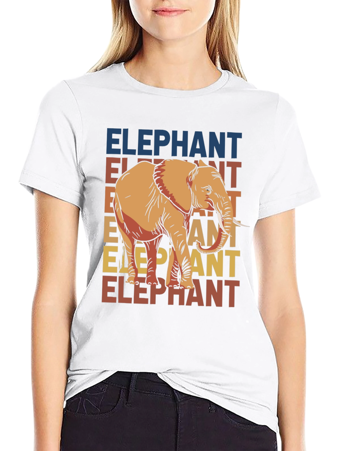 Elephant Graphic Tee - Retro Style
