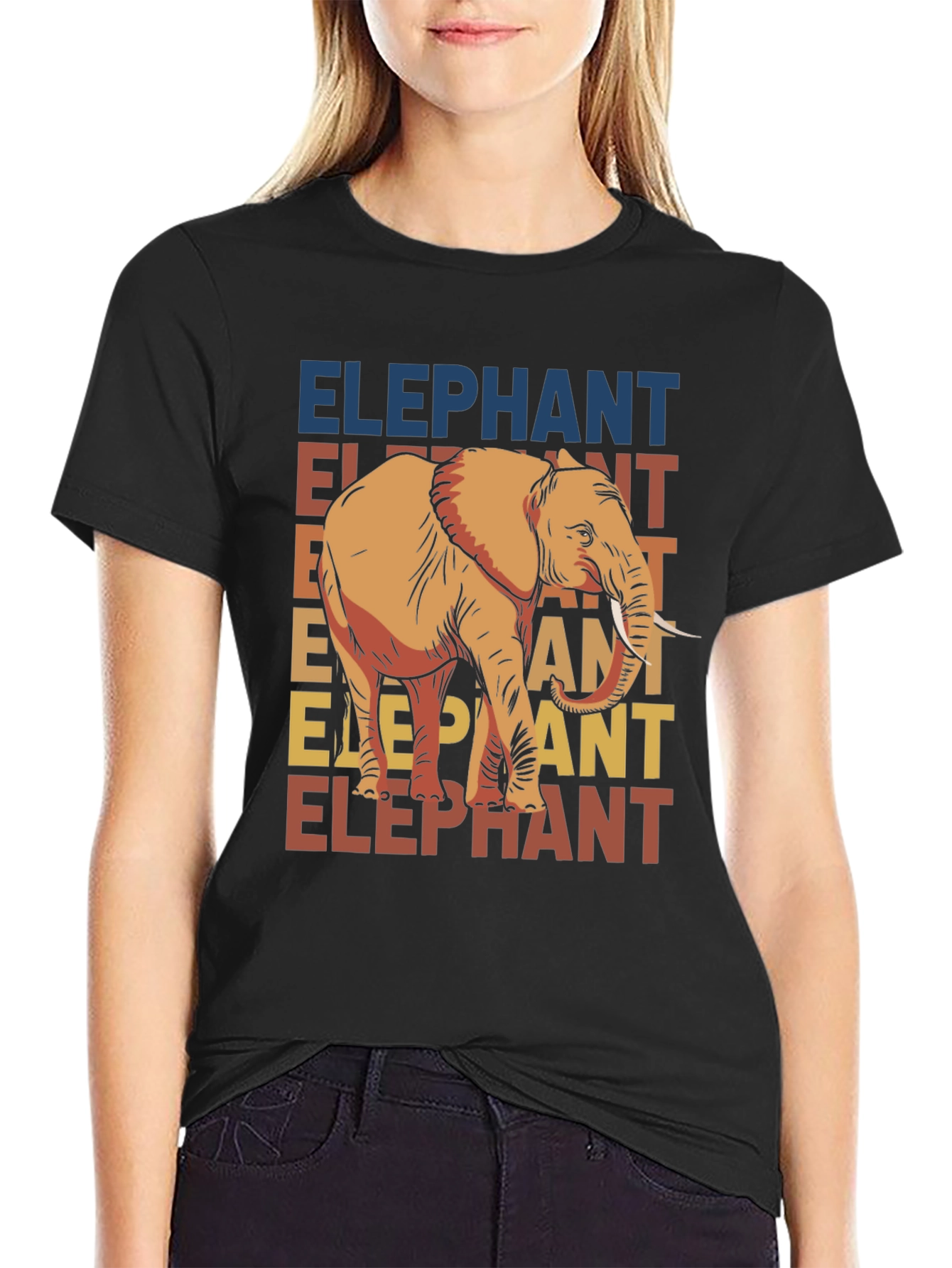 Elephant Graphic Tee - Retro Style