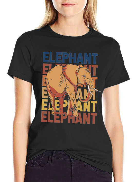 Elephant Graphic Tee - Retro Style