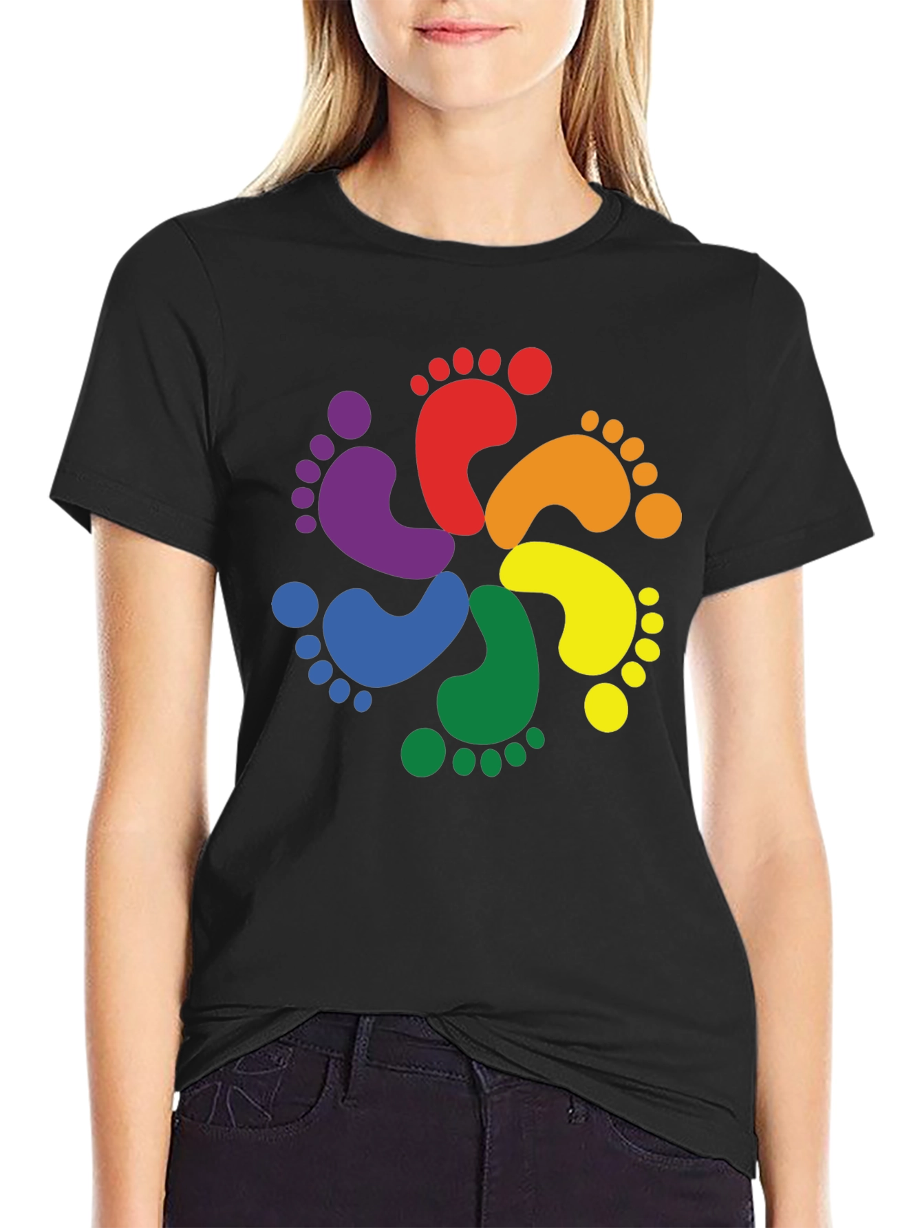 Rainbow Footprint T-Shirt - Pride Apparel