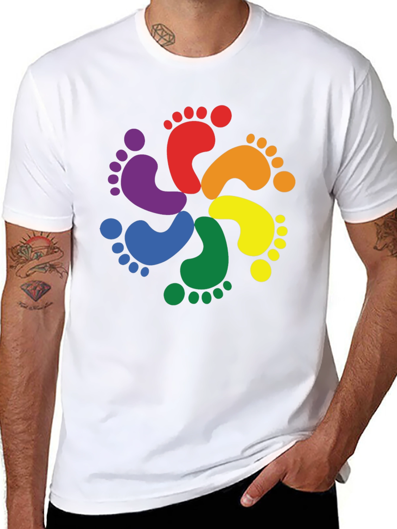 Rainbow Footprint T-Shirt - Pride Apparel