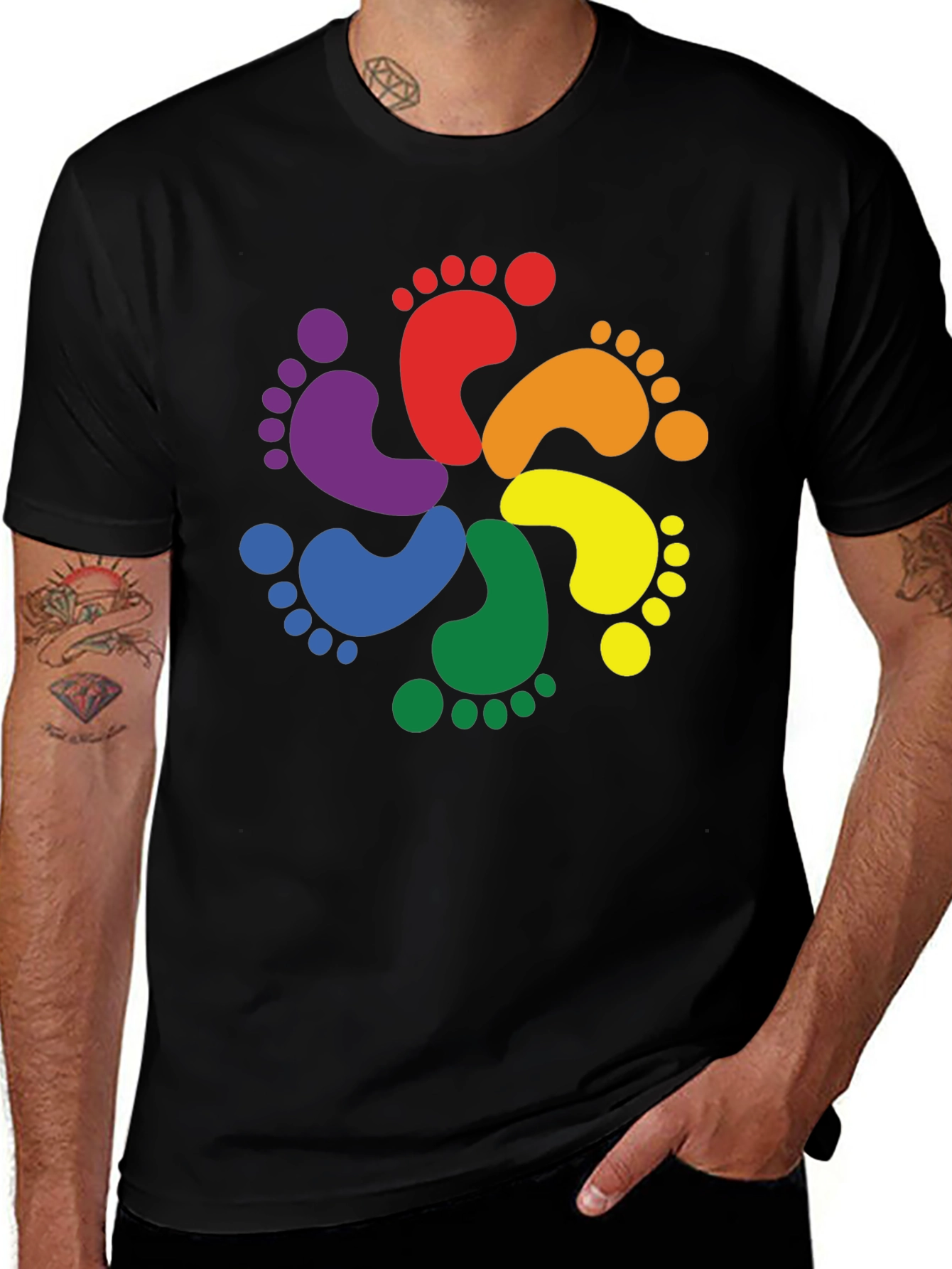 Rainbow Footprint T-Shirt - Pride Apparel