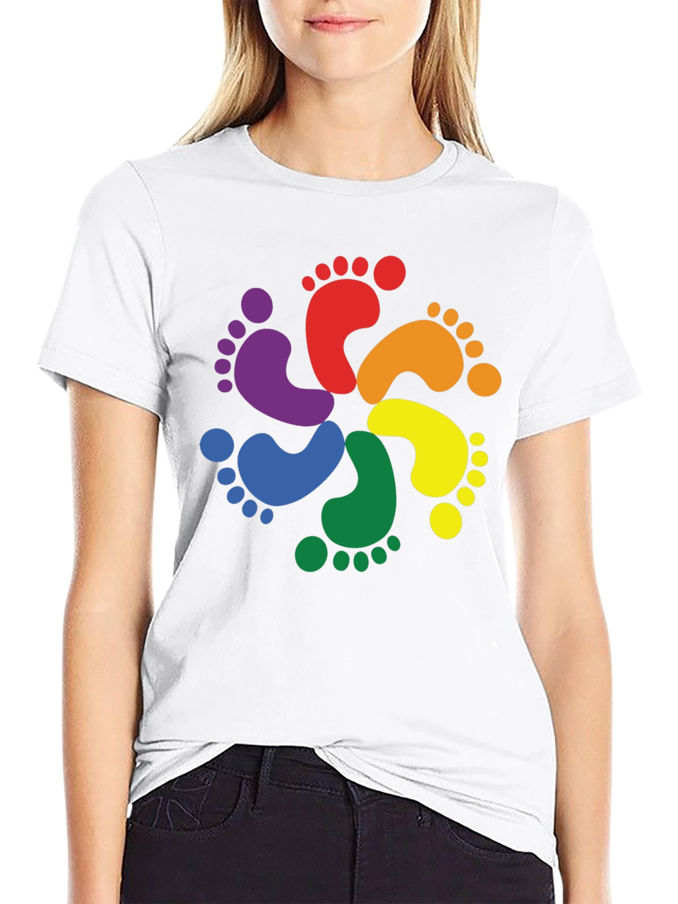 Rainbow Footprint T-Shirt - Pride Apparel