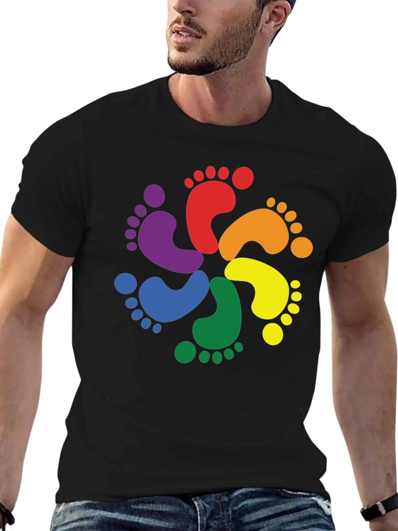 Rainbow Footprint T-Shirt - Pride Apparel