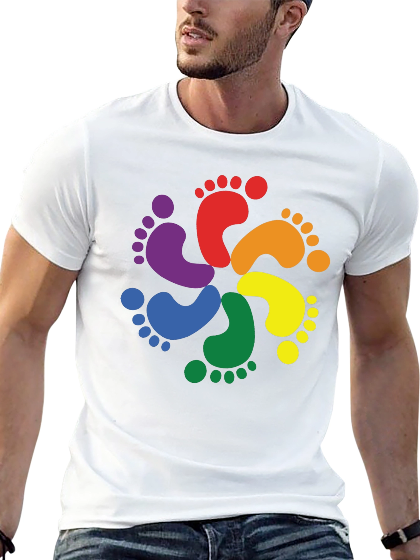 Rainbow Footprint T-Shirt - Pride Apparel