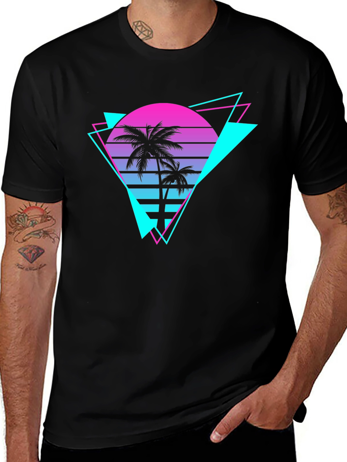 Retro Palm Tree Graphic T-Shirt