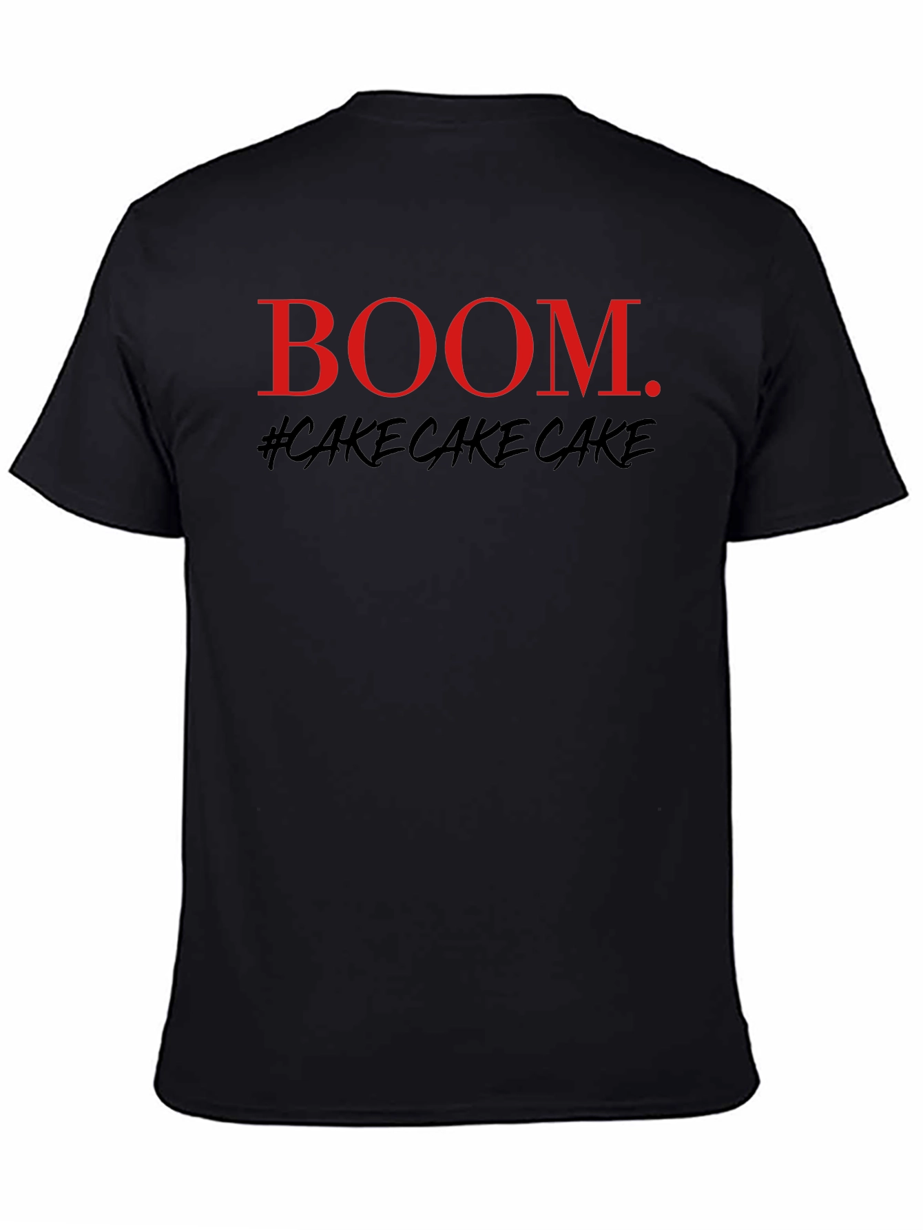 Boom Cake Graphic Tee - Trendy Mens Black T-Shirt