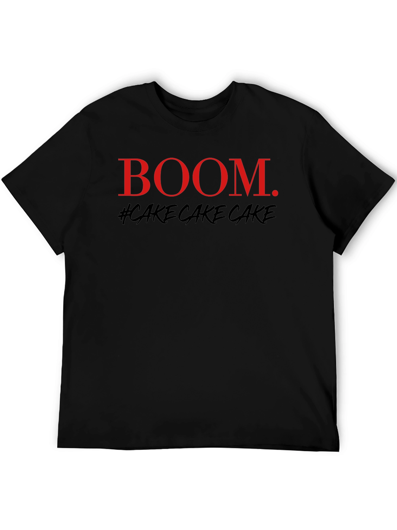 Boom Cake Graphic Tee - Trendy Mens Black T-Shirt