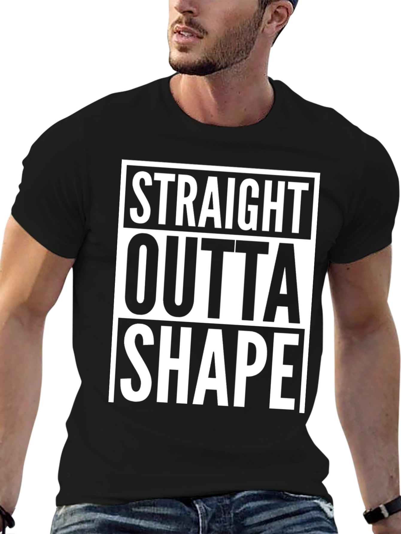 Straight Outta Shape Graphic Tee - Black