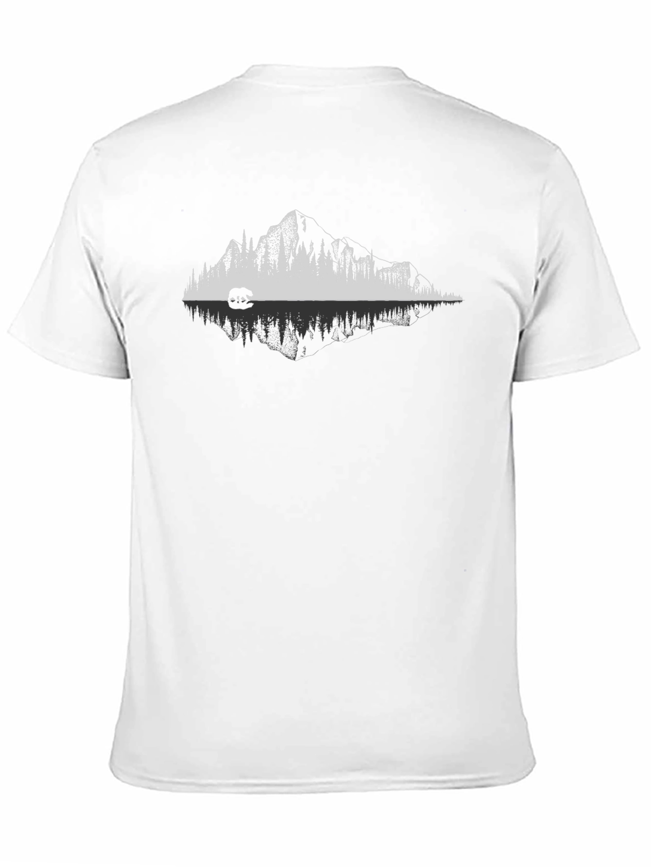 Mountain Bear Reflection Graphic T-Shirt