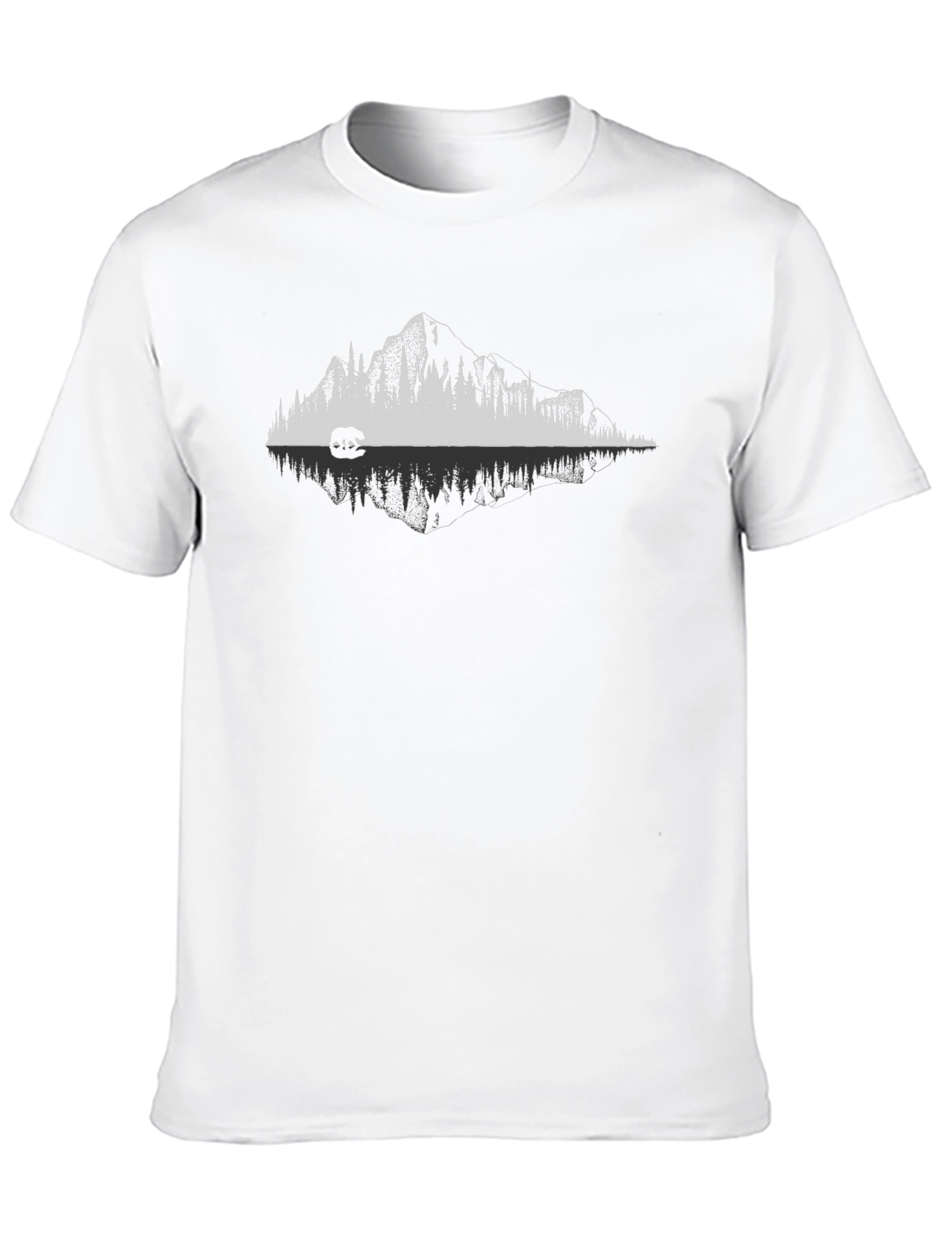 Mountain Bear Reflection Graphic T-Shirt