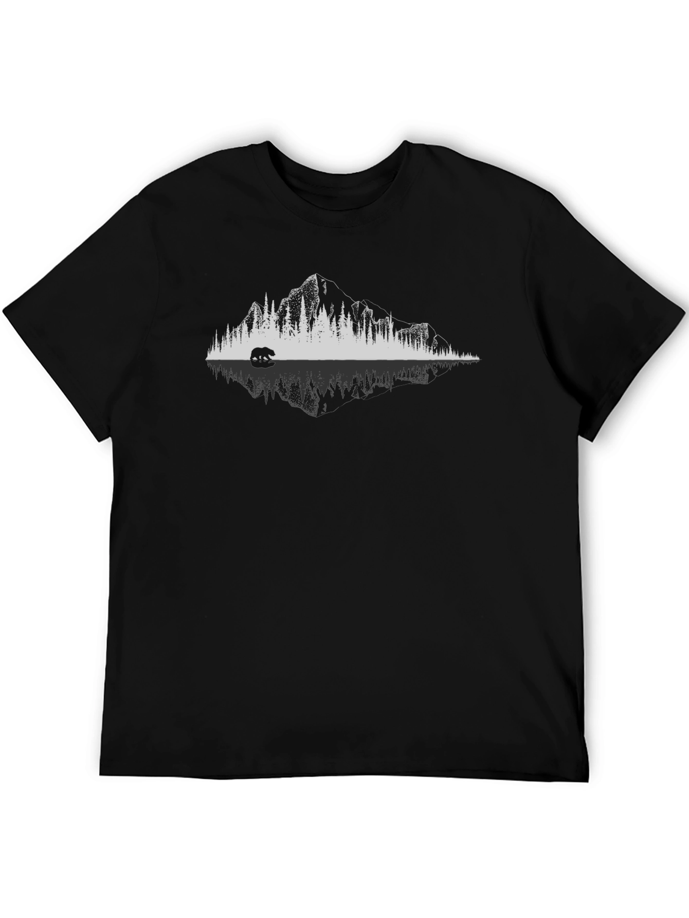 Mountain Bear Reflection Graphic T-Shirt