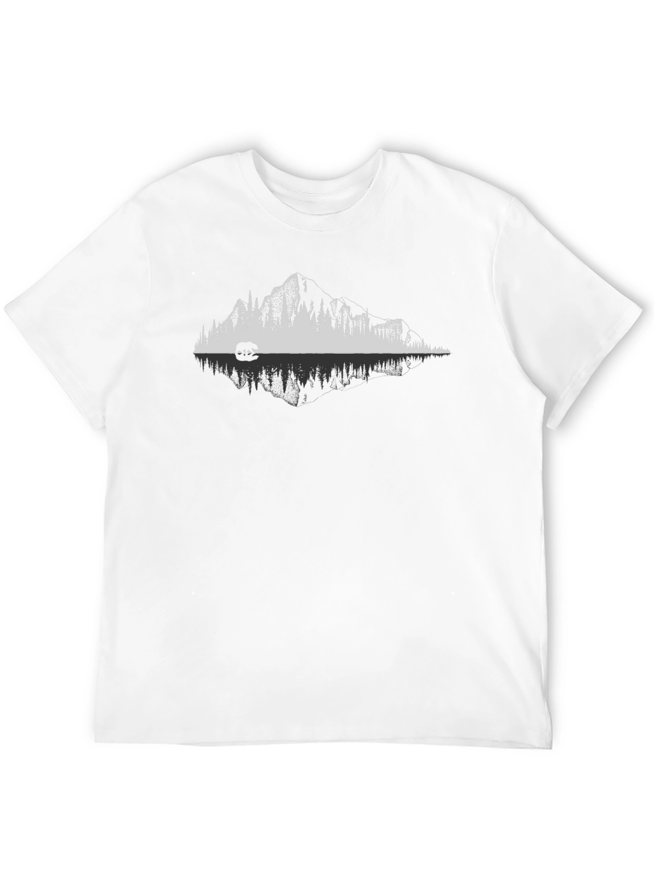 Mountain Bear Reflection Graphic T-Shirt