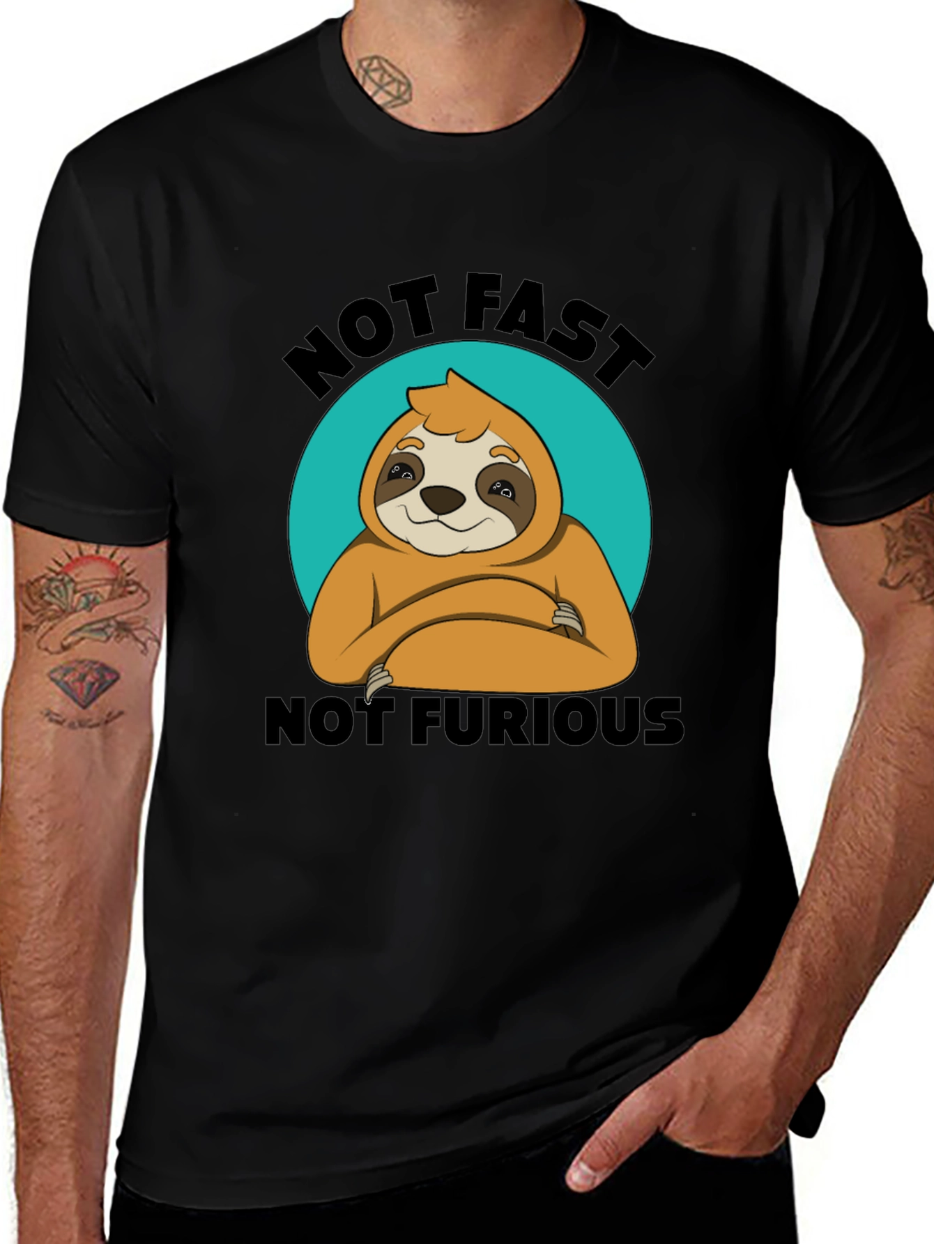 Not Fast Not Furious Sloth T-Shirt Funny
