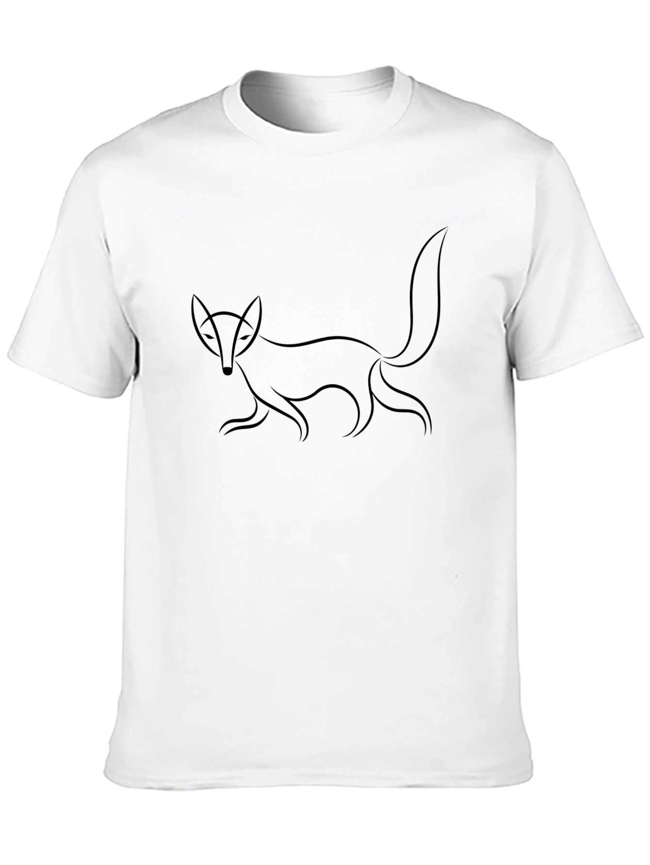 Minimalist Fox Graphic Black T-Shirt