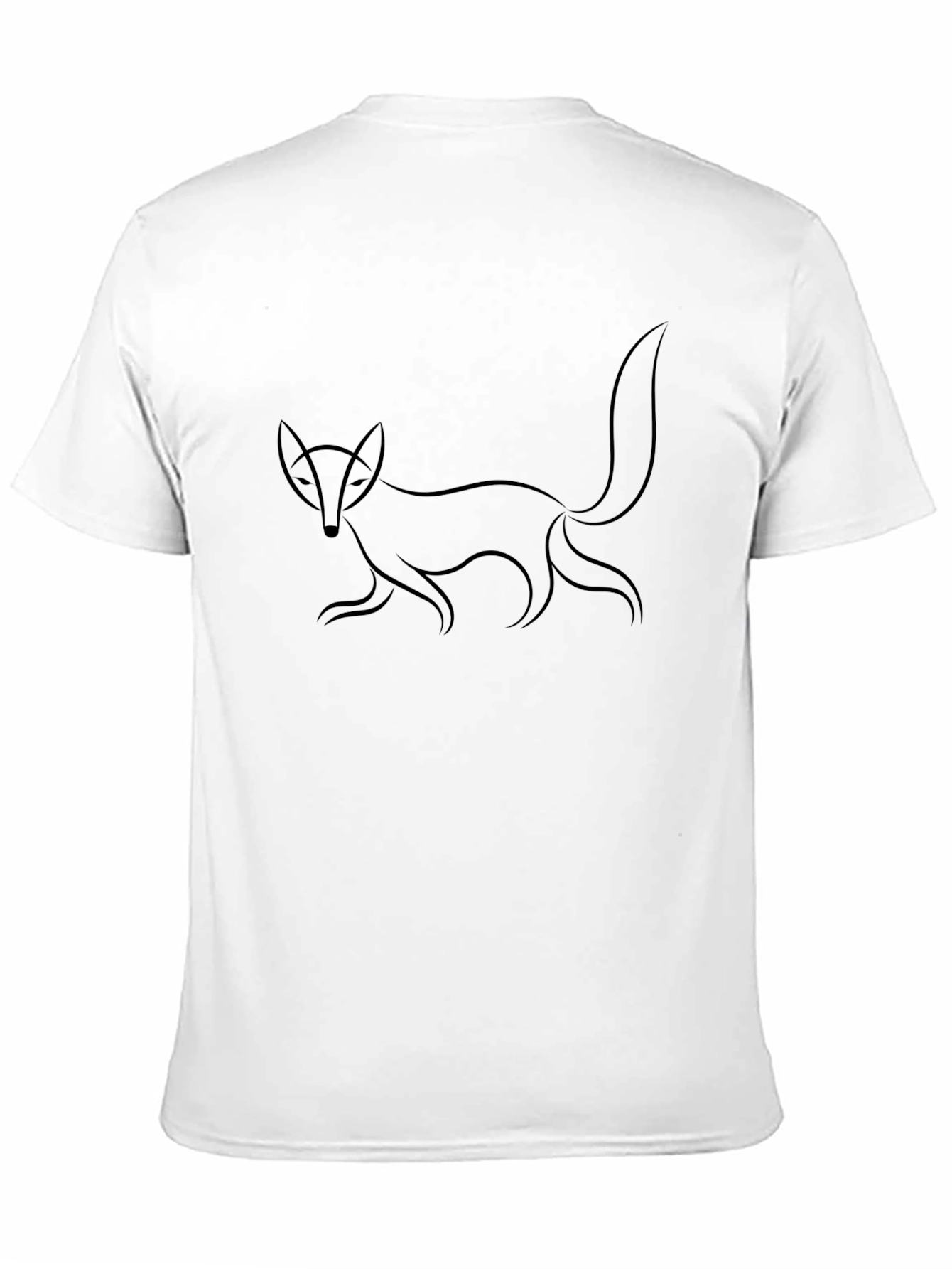 Minimalist Fox Graphic Black T-Shirt