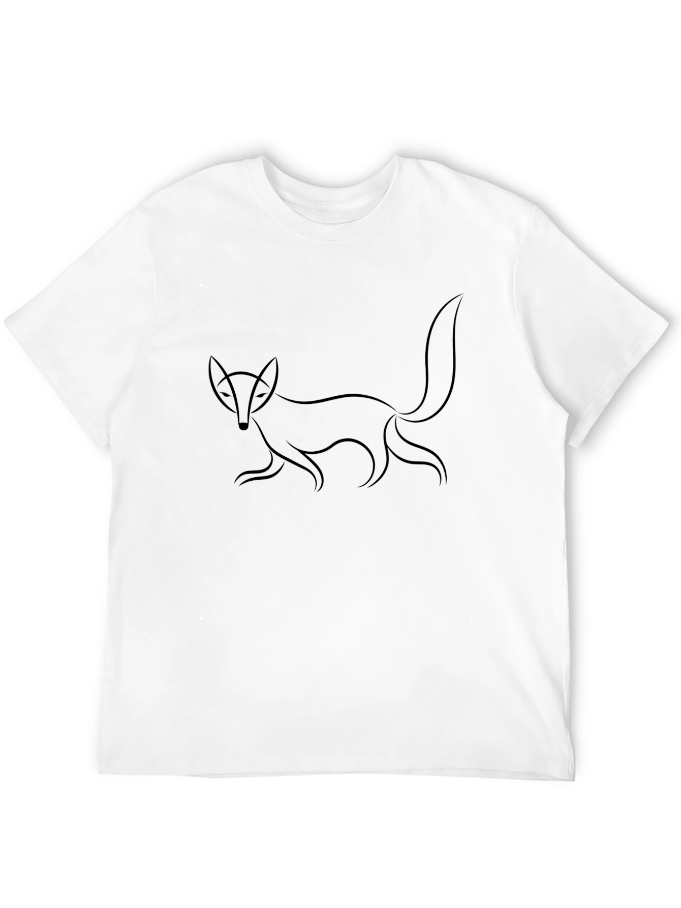 Minimalist Fox Graphic Black T-Shirt