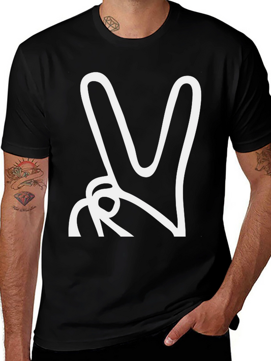 Peace Sign Graphic Tee - Black
