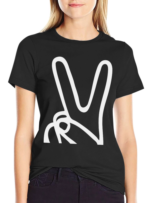 Peace Sign Graphic Tee - Black