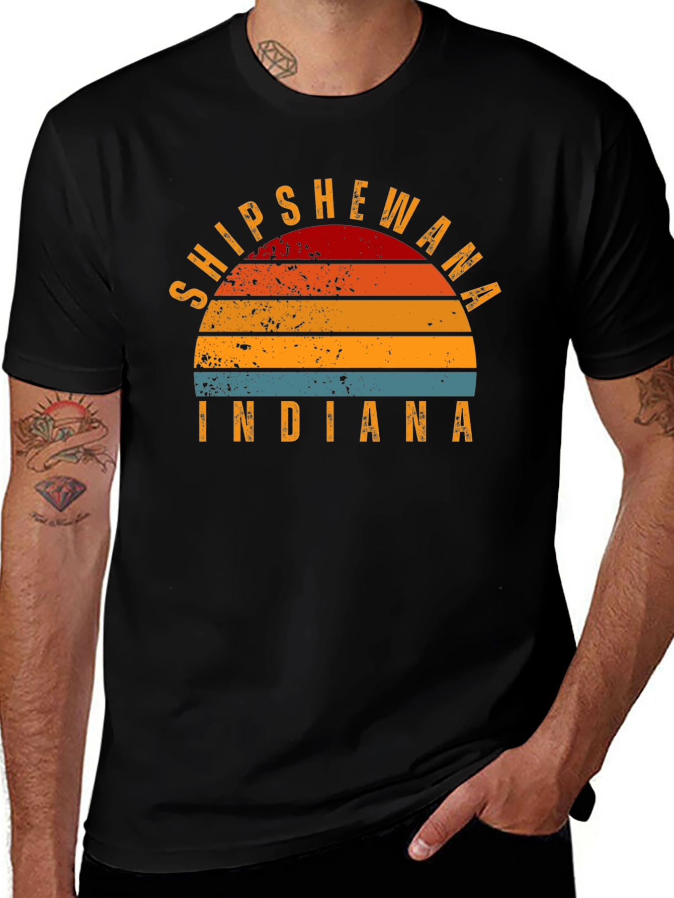 Shipshewana Indiana Retro Sunset T-Shirt